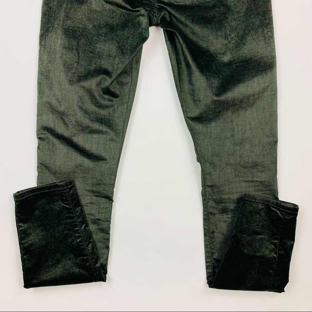7 For All Mankind Green Velvet Skinny Jeans Sz 24 - Picture 10 of 10